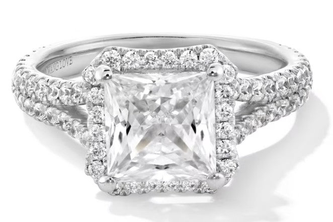 Vera Wang Love Collection 2-3/4 CT. T.W. Princess-Cut Certified Lab-Grown Diamond Engagement Ring in 14K White Gold