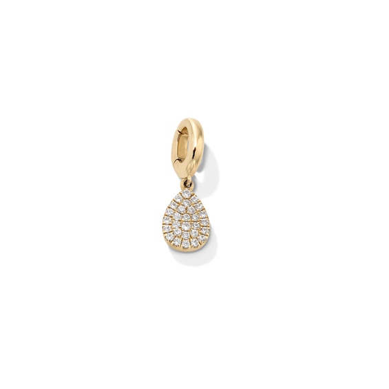 1/8 CT. T.W. Lab-Grown Multi-Diamond Teardrop Necklace Charm in Sterling Silver with 18K Gold Plate