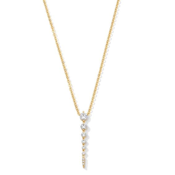1/2 CT. T.W. Journey Certified Lab-Grown Diamond Vertical Drop Necklace in 10K Gold (F/VS2)