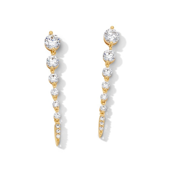 1 CT. T.W. Journey Certified Lab-Grown Diamond Vertical Drop Earrings in 10K Gold (F/VS2)
