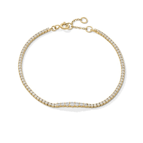1-1/3 CT. T.W. Lab-Grown Diamond Tennis Bracelet in Sterling Silver with 18K Gold Plate