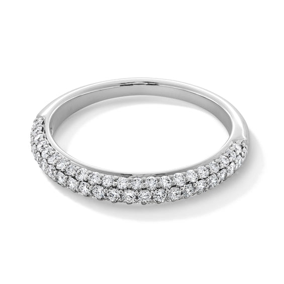 1/2 CT. T.W. Certified Lab-Grown Diamond Rounded Triple Row Band in 10K White Gold (F/VS2)