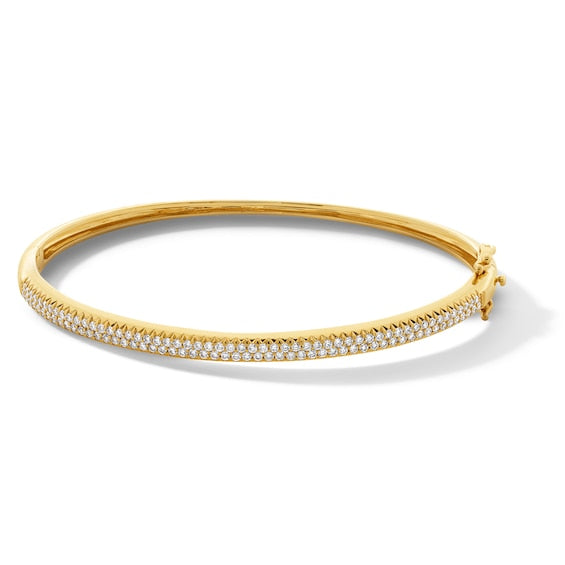 1 CT. T.W. Certified Lab-Grown Diamond Double Row Flex Bangle in 10K Gold (F/VS2)