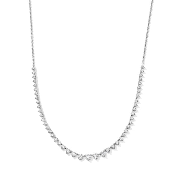 2 CT. T.W. Certified Lab-Grown Diamond Graduated Line Necklace in 10K White Gold (F/VS2)