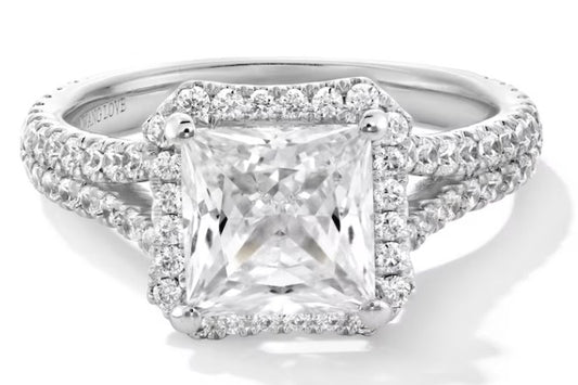 Vera Wang Love Collection 2-3/4 CT. T.W. Princess-Cut Certified Lab-Grown Diamond Engagement Ring in 14K White Gold