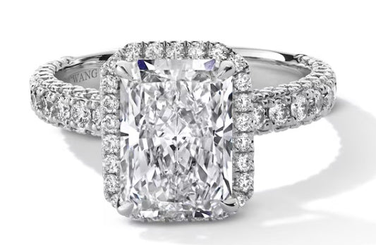 Vera Wang Love Collection 4 CT. T.W. Radiant-Cut Certified Lab-Grown Diamond Engagement Ring in 14K White Gol