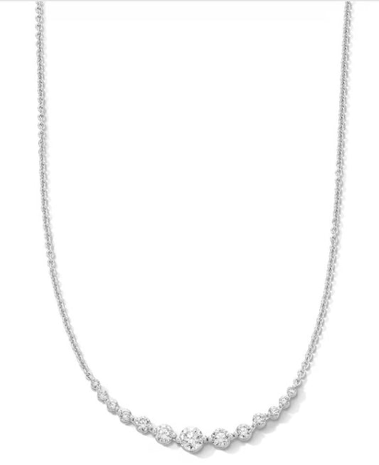 1 CT. T.W. Certified Lab-Grown Diamond Graduated Necklace in 10K White Gold (F/VS2)