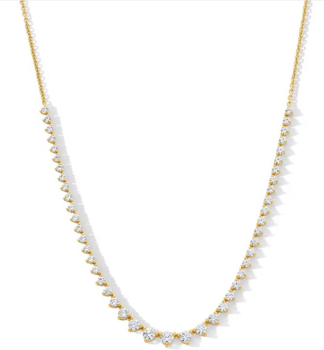 2 CT. T.W. Certified Lab-Grown Diamond Graduated Line Necklace in 10K Gold (F/VS2)