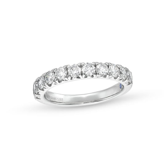 Vera Wang Love Collection 1 CT. T.W. Diamond Eleven Stone Anniversary Band in 14K White Gold (I/SI2)