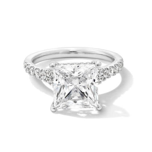 4-1/2 CT. T.W. Princess-Cut Certified Lab-Grown Diamond Split Shank Engagement Ring in 14K White Gold (F/SI2)