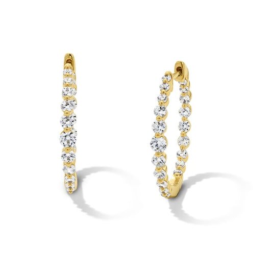 1 CT. T.W. Certified Lab-Grown Diamond Inside-Out Hoop Earrings in 10K Gold (F/SI2)