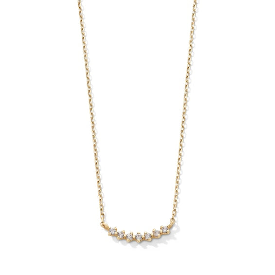 Lab-Grown Diamond Accent Curved Necklace in 10K Gold