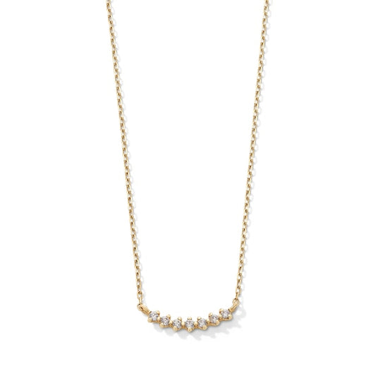 Lab-Grown Diamond Accent Curved Necklace in 10K Gold