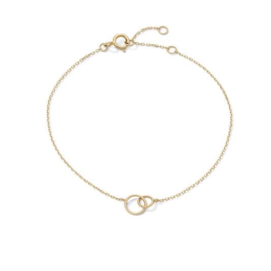 Interlocking Circles Bracelet in Solid 10K Gold