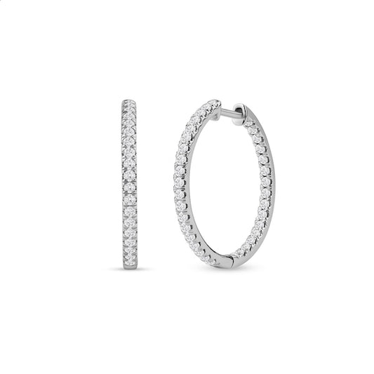 1 CT. T.W. Certified Lab-Grown Diamond Inside-Out Hoop Earrings in 14K White Gold (F/SI2)