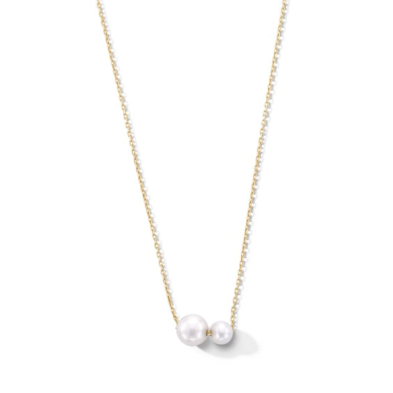 Freshwater Cultured Pearl Duo Necklace in 10K Gold