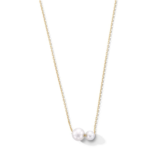 Freshwater Cultured Pearl Duo Necklace in 10K Gold