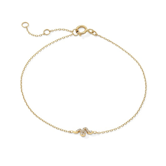 Lab-Grown Diamond Accent Snake Bracelet in 10K Gold