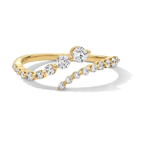 1/2 CT. T.W. Certified Lab-Grown Diamond Bypass Ring in 10K Gold (F/VS2)