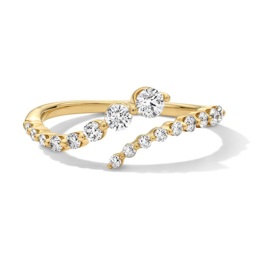 1/2 CT. T.W. Certified Lab-Grown Diamond Bypass Ring in 10K Gold (F/VS2)