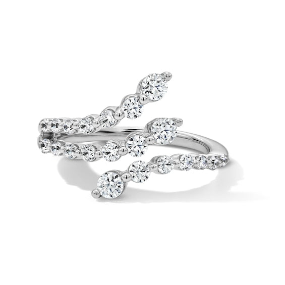 3/4 CT. T.W. Certified Lab-Grown Diamond Split Bypass Ring in 10K White Gold (F/VS2)