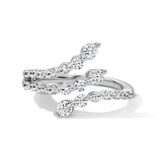 3/4 CT. T.W. Certified Lab-Grown Diamond Split Bypass Ring in 10K White Gold (F/VS2)
