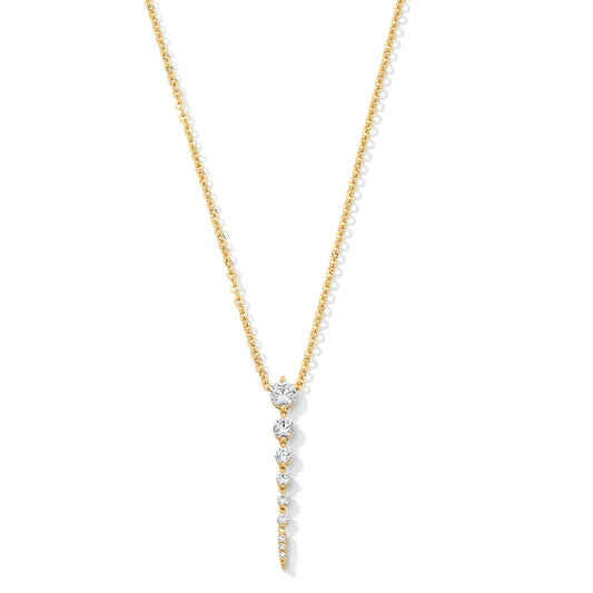 1/2 CT. T.W. Journey Certified Lab-Grown Diamond Vertical Drop Necklace in 10K Gold (F/VS2)