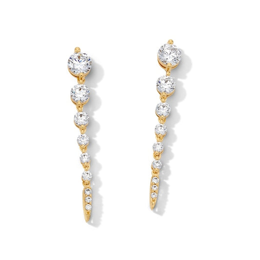 1 CT. T.W. Journey Certified Lab-Grown Diamond Vertical Drop Earrings in 10K Gold (F/VS2)