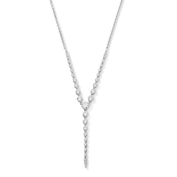 1 CT. T.W. Certified Lab-Grown Diamond "Y" Necklace in 10K White Gold (F/VS2)