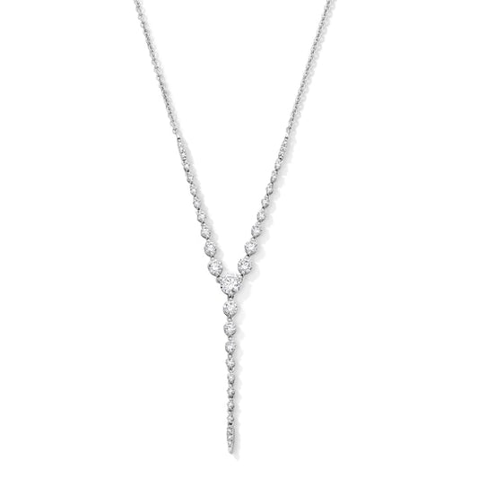 1 CT. T.W. Certified Lab-Grown Diamond "Y" Necklace in 10K White Gold (F/VS2)
