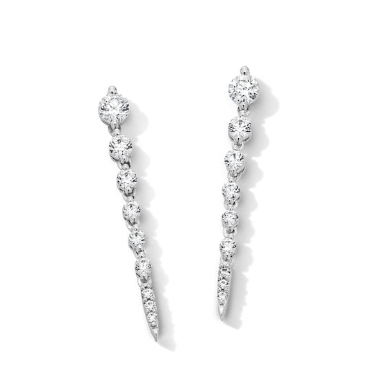 1/2 CT. T.W. Certified Lab-Grown Diamond Vertical Drop Earrings in 10K White Gold (F/VS2)