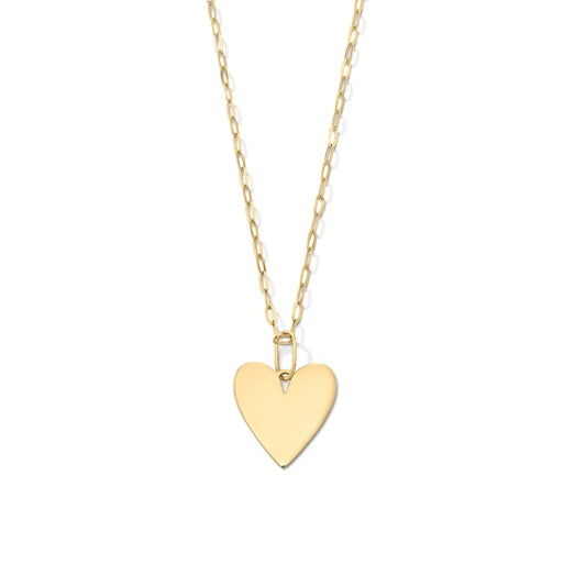 Heart Disc Pendant in 10K Gold