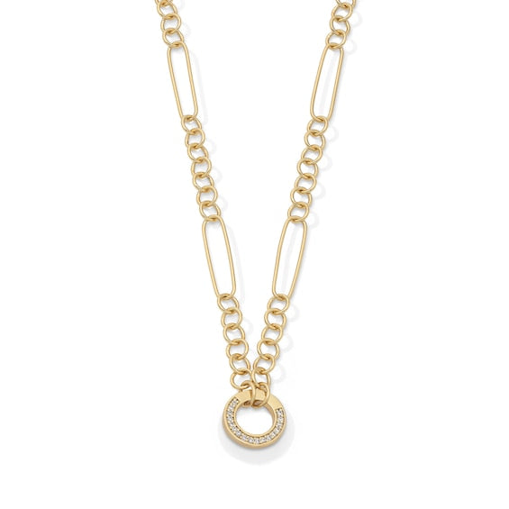 1/20 CT. T.W. Lab-Grown Diamond Circle Necklace in Sterling Silver with 18K Gold Plate - 16"