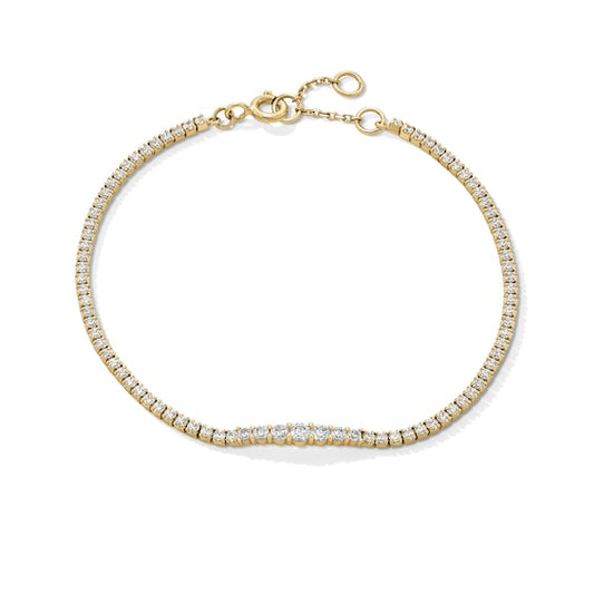 1-1/3 CT. T.W. Lab-Grown Diamond Tennis Bracelet in Sterling Silver with 18K Gold Plate