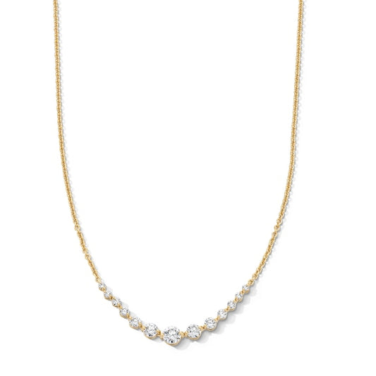 1 CT. T.W. Certified Lab-Grown Diamond Graduated Necklace in 10K Gold (F/VS2)