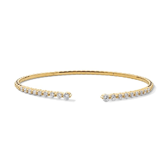 1 CT. T.W. Certified Lab-Grown Diamond Graduated Open Flex Bangle in 10K Gold (F/VS2) - 6.0"