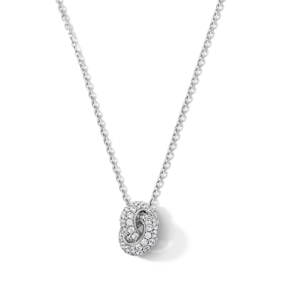 3/4 CT. T.W. Certified Lab-Grown Diamond Interlocking Circle Links Necklace in 10K White Gold (F/VS2)