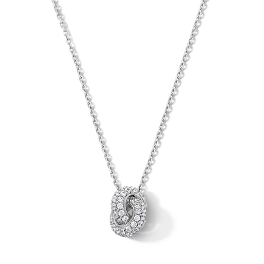 3/4 CT. T.W. Certified Lab-Grown Diamond Interlocking Circle Links Necklace in 10K White Gold (F/VS2)