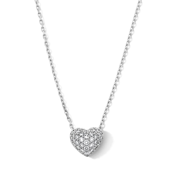 1/4 CT. T.W. Certified Lab-Grown Multi-Diamond Heart Necklace in 10K White Gold (F/VS2)