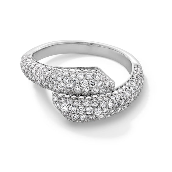 1-1/4 CT. T.W. Certified Lab-Grown Diamond Multi-Row Tapered Bypass Ring in 10K White Gold (F/VS2) - Size 7