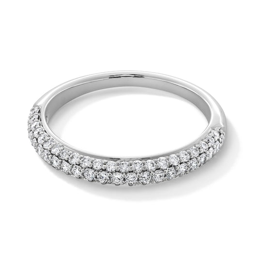 1/2 CT. T.W. Certified Lab-Grown Diamond Rounded Triple Row Band in 10K White Gold (F/VS2)