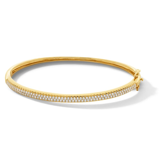 1 CT. T.W. Certified Lab-Grown Diamond Double Row Flex Bangle in 10K Gold (F/VS2)