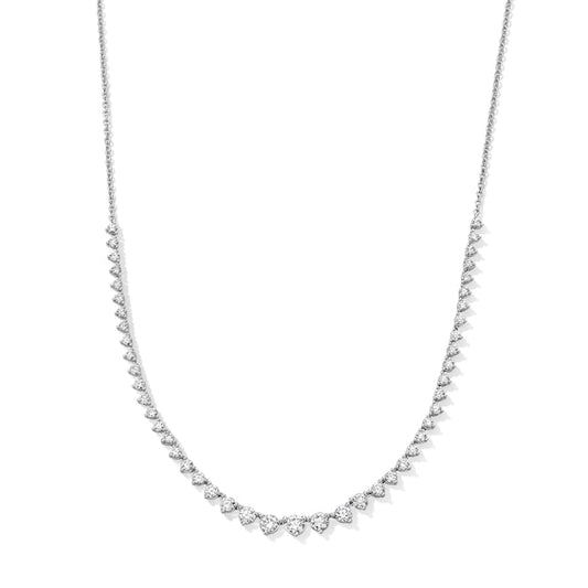 2 CT. T.W. Certified Lab-Grown Diamond Graduated Line Necklace in 10K White Gold (F/VS2)