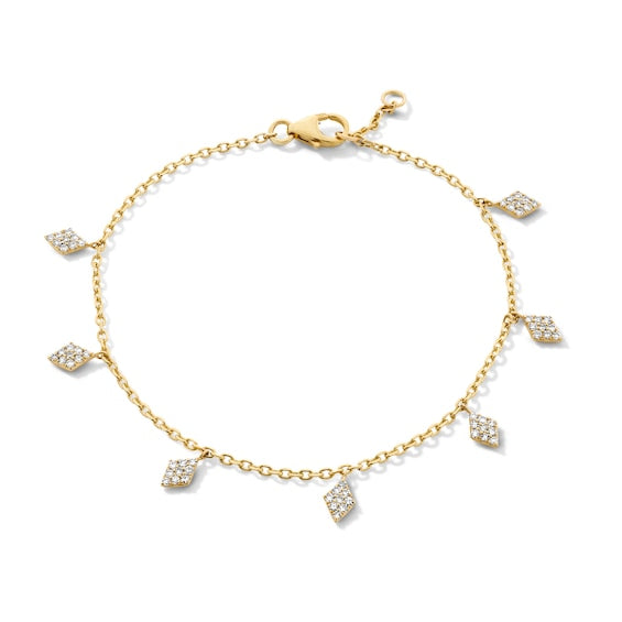 3/8 CT. T.W. Certified Lab-Grown Multi-Diamond Geometric Dangle Station Bracelet in 10K Gold (F/VS2)
