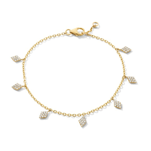 3/8 CT. T.W. Certified Lab-Grown Multi-Diamond Geometric Dangle Station Bracelet in 10K Gold (F/VS2)