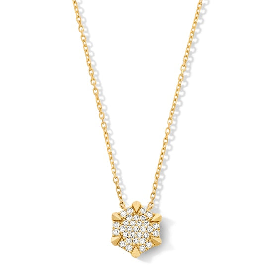 1/4 CT. T.W. Certified Lab-Grown Multi-Diamond Hexagon Pendant in 10K Gold (F/VS2)