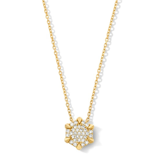 1/4 CT. T.W. Certified Lab-Grown Multi-Diamond Hexagon Pendant in 10K Gold (F/VS2)